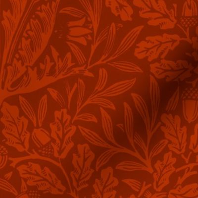 Acorn by William Morris - Dropped Brick Color Dark Red #b33100 and Bloodline Color Maroon #832000