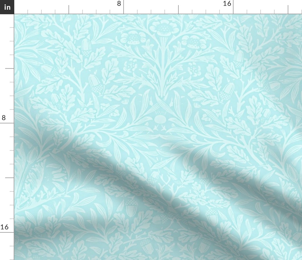Acorn by William Morris - PaleTurquoise #d5f3f5 and Cold Blooded Color #bdeef0