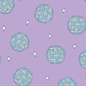 Disco Balls and Sparkles Lavender Purple