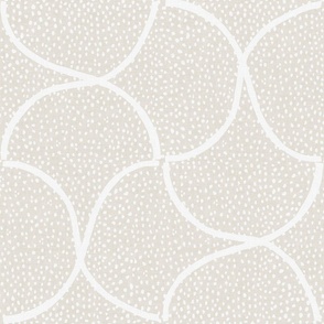 Dotted Half Arches White on Cream