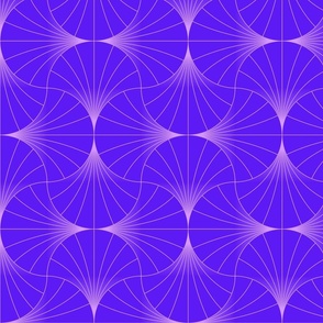 Electric Purple Art Deco Wave Fan | Medium