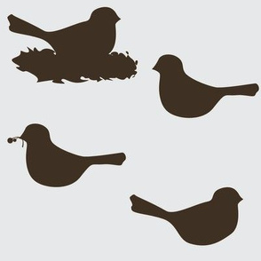 birds in grey/chocolate