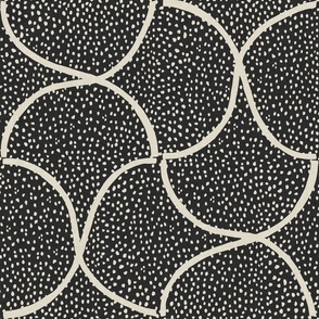 Dotted Half Arches Beige on Charcoal