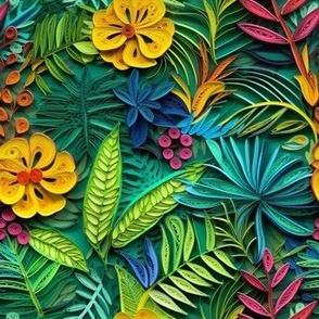 colorful tropical paper quilling