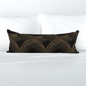 Industrial Luxe Connection - Textured Tonal Black and Gold Contemporary Abstract Large