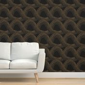 Industrial Luxe Connection - Textured Tonal Black and Gold Contemporary Abstract Large