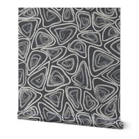 Big Monochrom Abstract Swirls Dark Coal