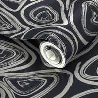 Big Monochrom Abstract Swirls Dark Coal