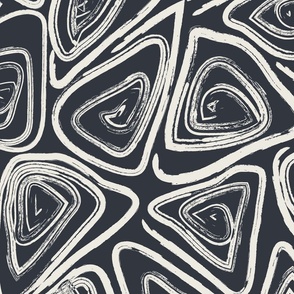 Big Monochrom Abstract Swirls Dark Coal