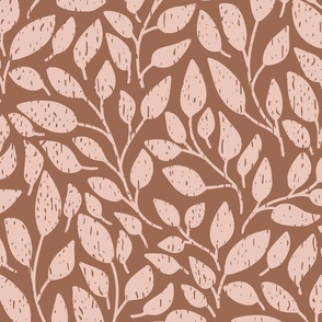 24" Brown and Pink Leaves | Brown Texture and Tonal | Vine
