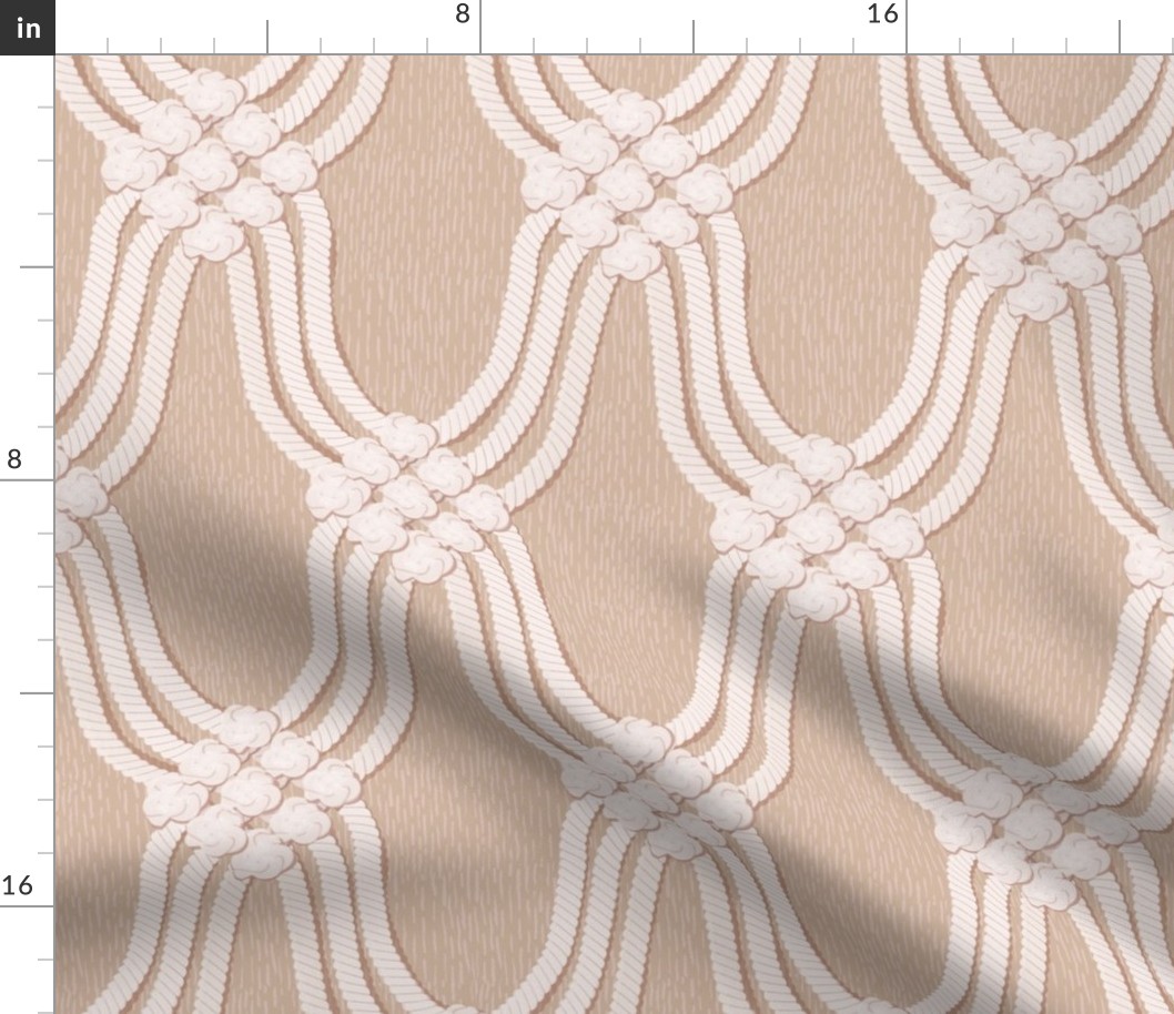 macrame rope knots  boho texture wallpaper beige