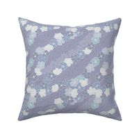 Puakenikeni En Face Flowers in Blues, Periwinkle and Purples, Small