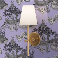 In the Company of Faeries - Black & White Toile on Lilac