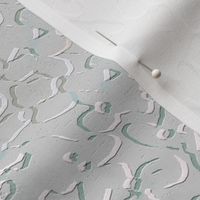 Floral Faux Plaster Texture Pattern // Cool White