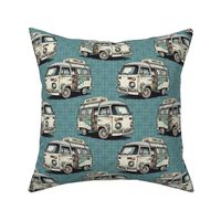 Bigger Retro Camper Van Blue