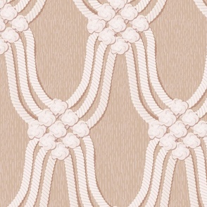 macrame rope knots  boho texture wallpaper beige -large