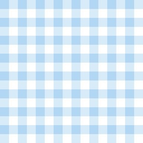 Gingham baby blue half inch, vichy checks, white, traditional, plaid, cottage core, country