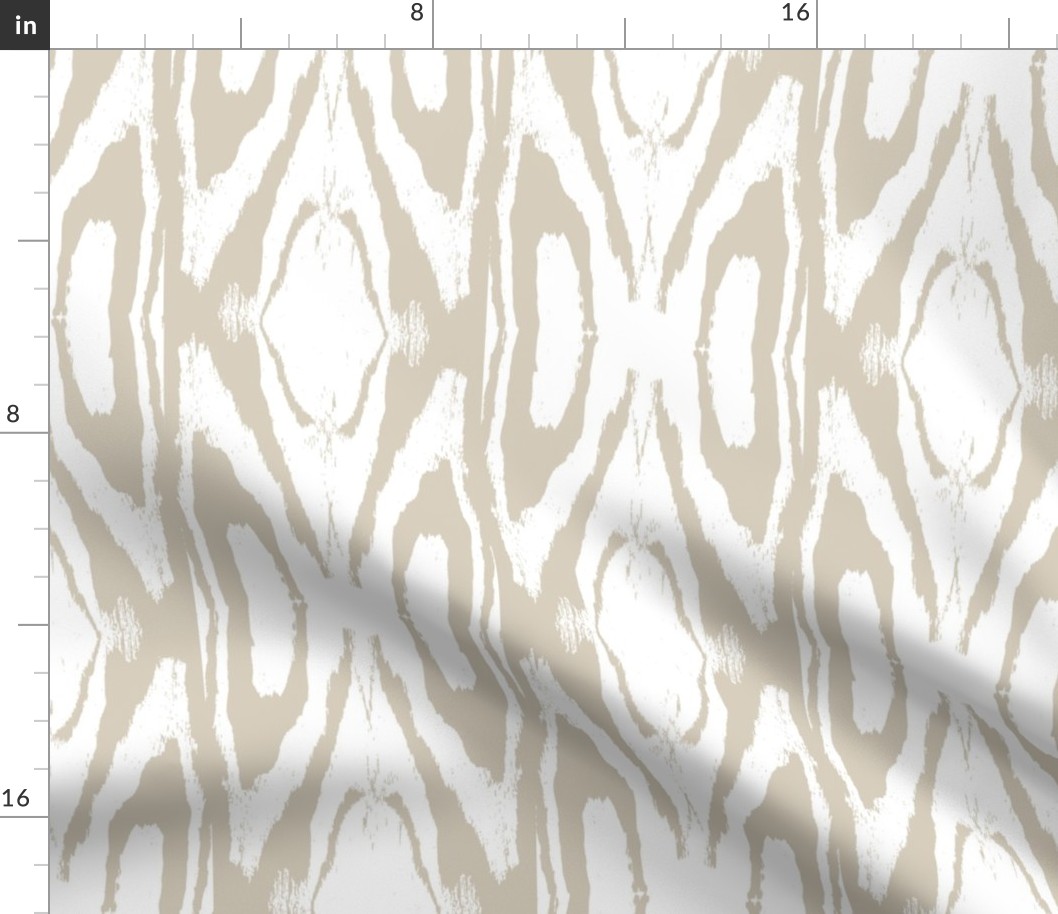 Textured Ikat Pattern in Beige & White
