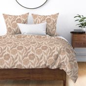 Floral mosaic garden brown and beige - home decor - bedding - wallpaper - curtains