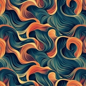 Soulful Waves Abstract Fabric Design
