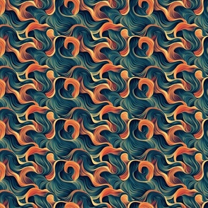 Tiny Soulful Waves Abstract Fabric Design