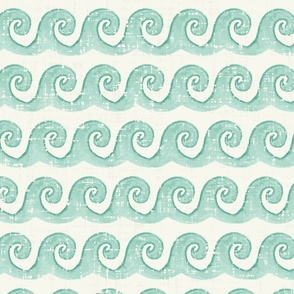 Greek Island Waves in Minty Green