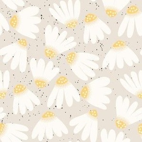 White flowers pattern with texture