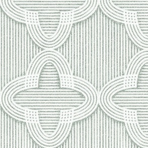 Quatrefoil Zen Garden - Green Grey - Boho Textured Sand Lines