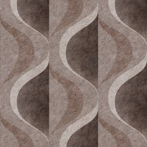 mid mod tonal ogee in neutral taupe tones, muted beige, cool brown, off white textured structure wallpaper | large