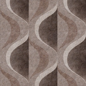 MID MOD mid mod tonal ogee in neutral taupe tones, muted beige, cool brown, off white textured structure wallpaper | large