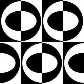 Mod Oval Tiles - black and white