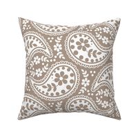 Paisley Chic Taupe and White