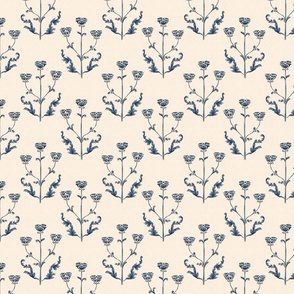 French Country floral linen Block Print_Small