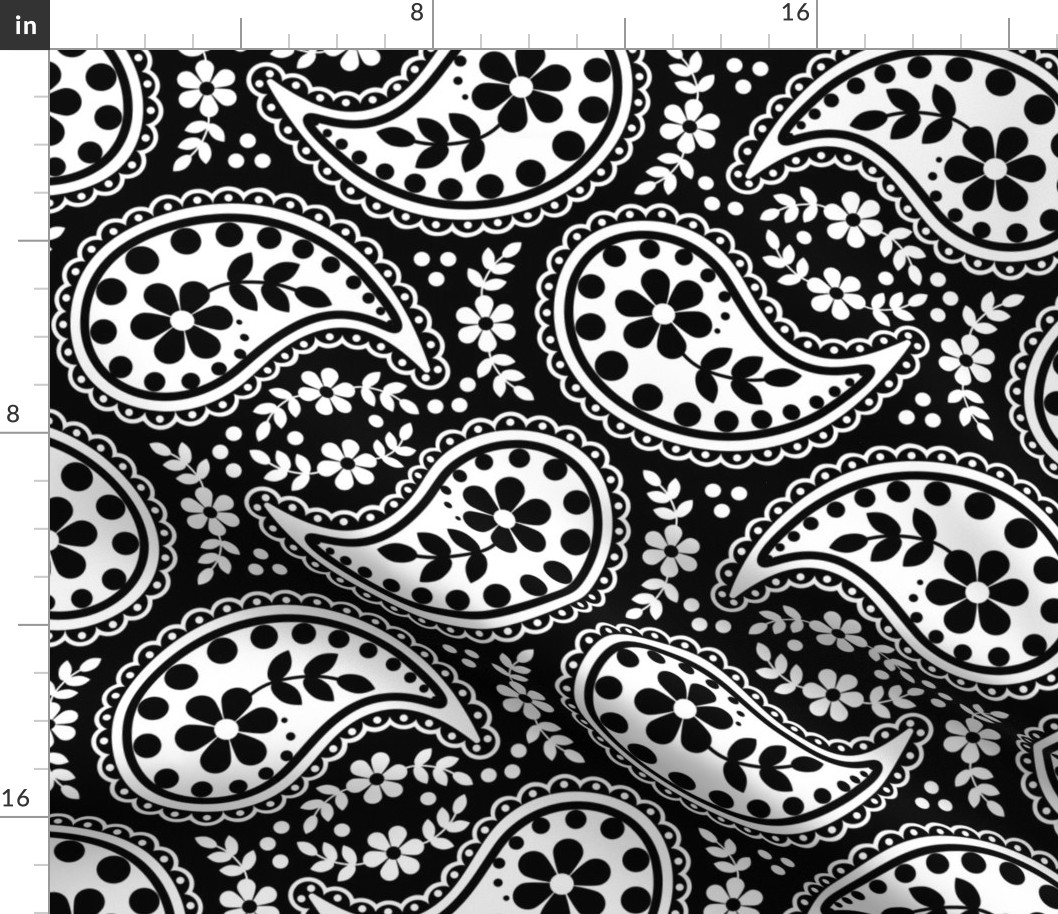 Paisley Black and White