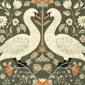 Ross Goose Ganders Gray Floral