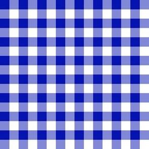 Gingham royal blue half inch vichy checks, plaid, cottagecore, traditional, country, jewel tone