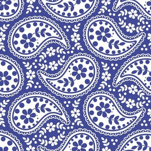 Paisley Blue and White