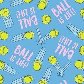Ball is life - tennis ball bounce - pink/sky blue - LAD24