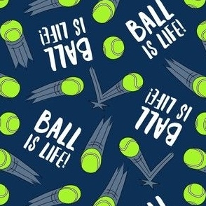 Ball is life - tennis ball bounce - navy - LAD24