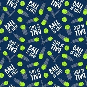 (small scale) Ball is life - tennis ball bounce - navy - LAD24