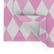 Small - harlequin diamond - Lavender Pink and white - hand drawn brush stroke - Rhombus Lozenge pattern Checkered Geometric - fun happy girly wallpaper