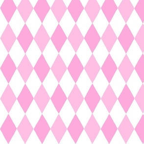 Small - harlequin diamond - Lavender Pink and white - hand drawn brush stroke - Rhombus Lozenge pattern Checkered Geometric - fun happy girly wallpaper