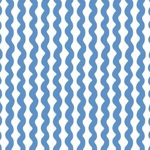 Extra Small Wavy stripe - blue and white - Soft blue organic stripe on a white background - abstract geometric minimal modern lines - summer nautical beachy coastal