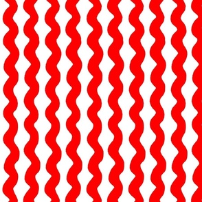 Medium Wavy stripe - Orange red and white - Orange red organic stripe on a white background - abstract geometric minimal modern lines - summer pillow