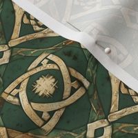 Emerald Mosaic: Gilded Celtic Knotwork Pattern