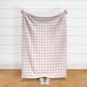 Small Soft Pink Vintage Quatrefoil  Distressed Weave, Time-Worn Texture with an Artisan Touch