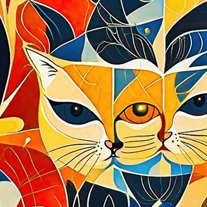 abstract cats pop art style XL