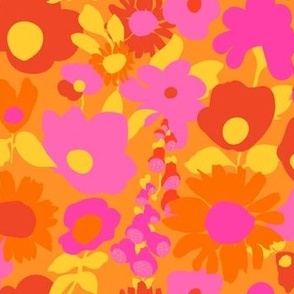 Mod Garden in Orange + Pink