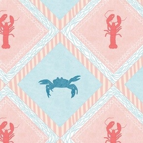Pink and Blue Crustacean Core Diamond Pattern