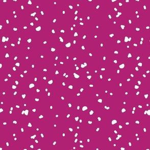 Organic dots small scale white on hot pink color
